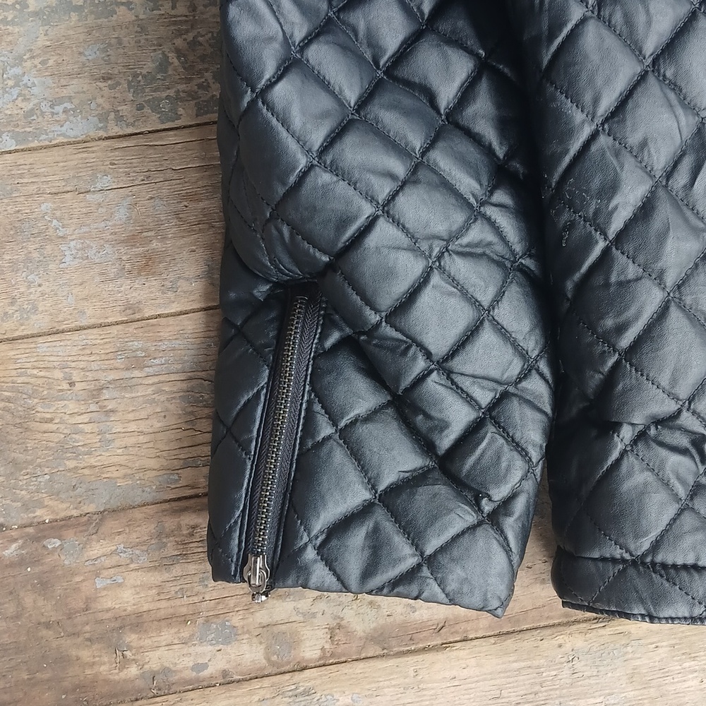 GUC Ashley Stewart Quilted Fleece Lined Black Jacket Size 14/16 - Picture 7 of 7